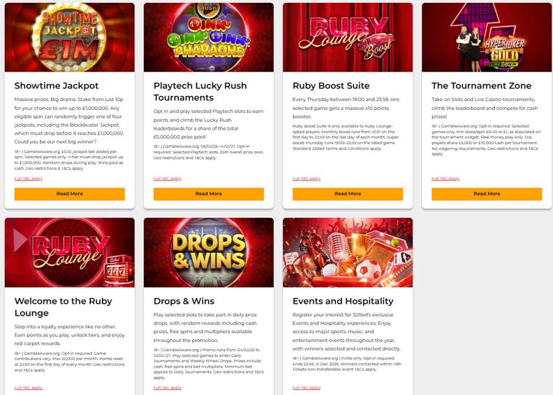 32red casino bonuses screenshot