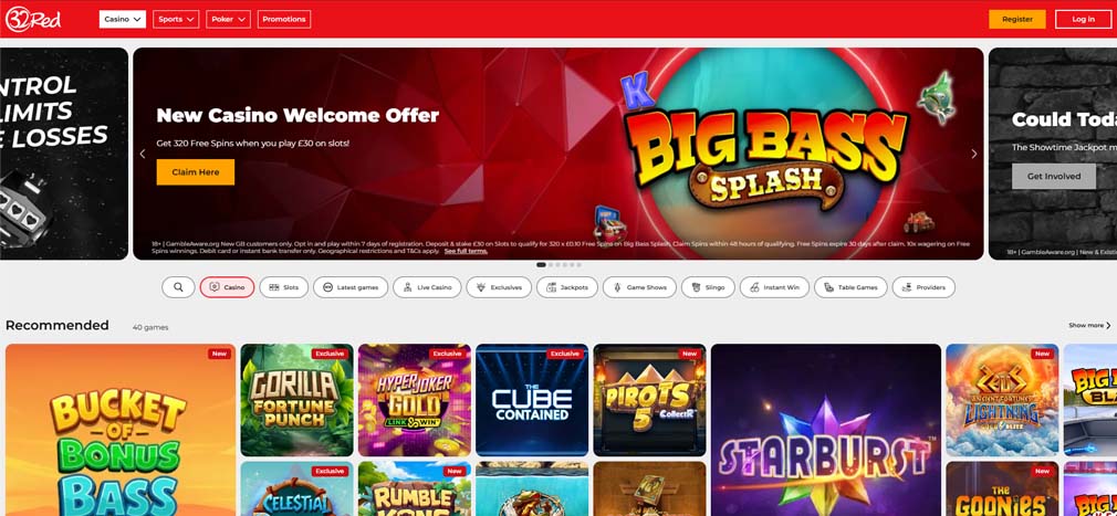 32red casino games screenshot