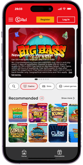 32red casino mobile screenshot