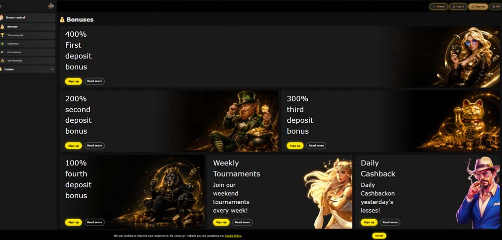 7 Gold Casino bonuses screenshot