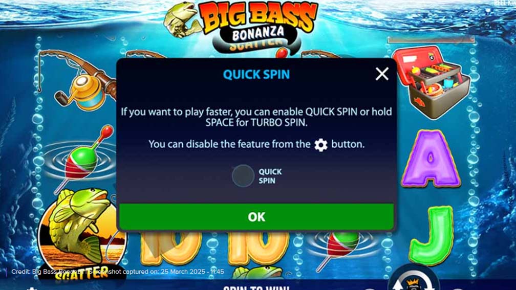 Big Bass Bonanza slot screenshot Quick Spin