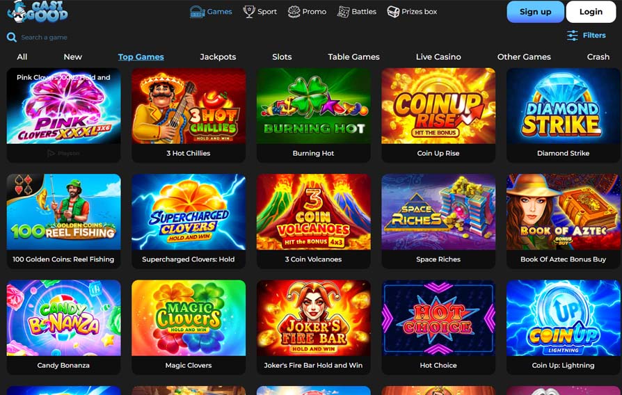 Casigood casino games screenshot