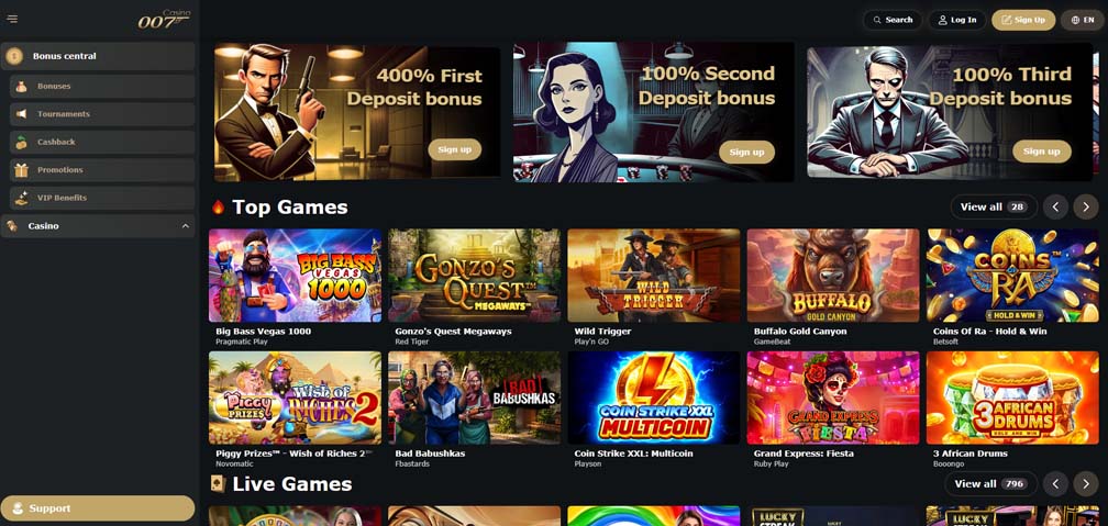 Casino 007 Casino games screenshot