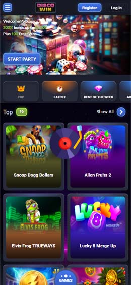 DIsco Win Casino mobile screenshot