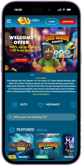 Europa casino mobile screenshot