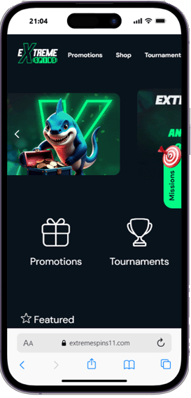 Extreme Spins casino mobile screenshot