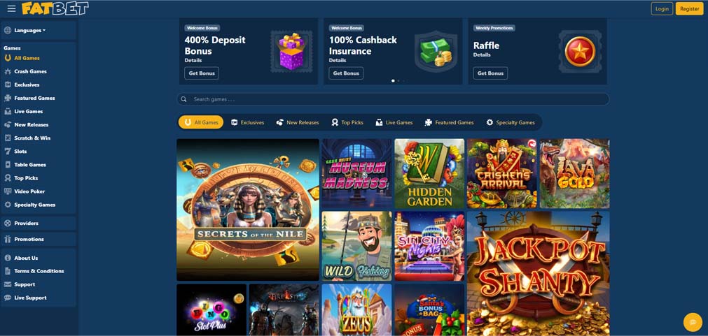 FatBet Casino games screenshot