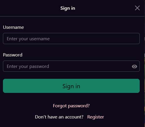 Gold River Star casino login screenshot