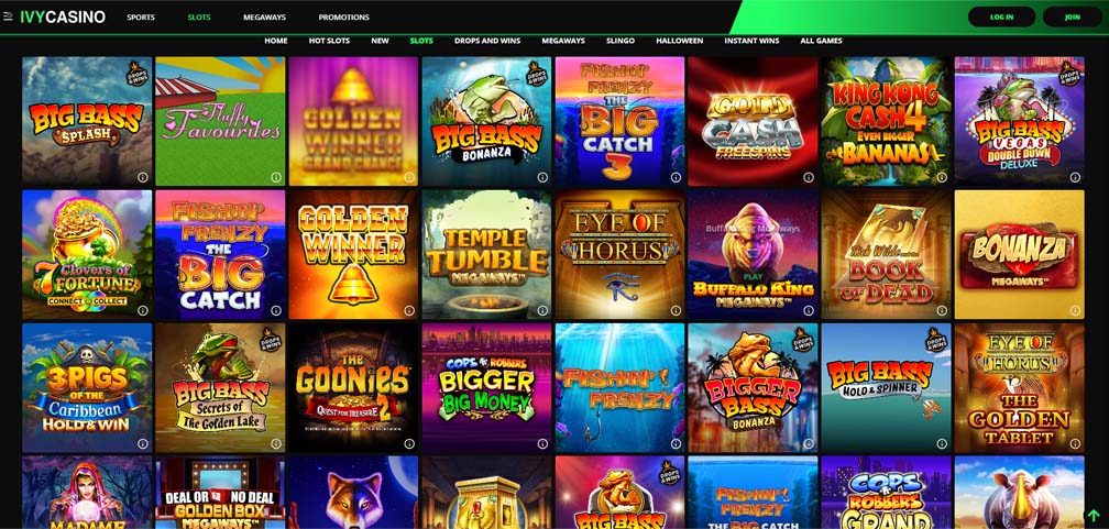 Ivy Casino games screenshot