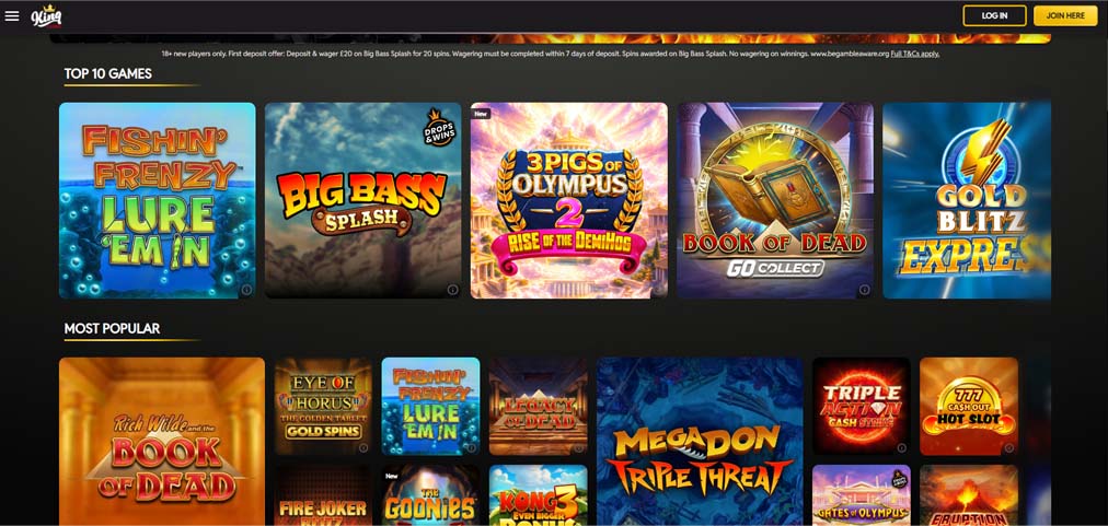 King casino games screenshot