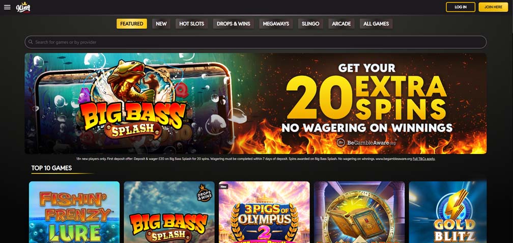 King casino main page screenshot