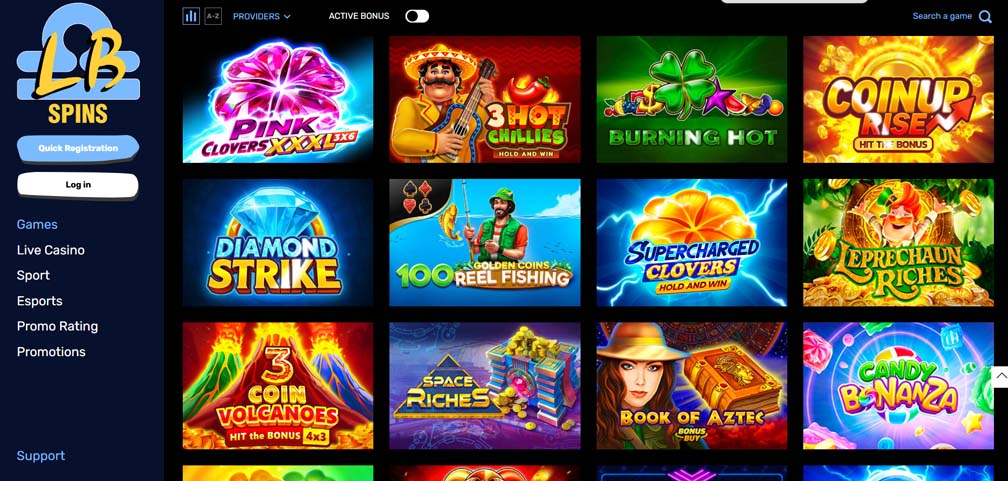 Libra Spins casino games screenshot