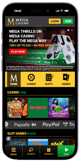 Mega Casino mobile screenshot