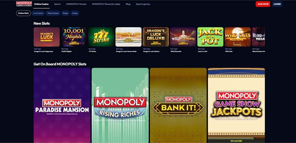 Monopoly casino games screenshot