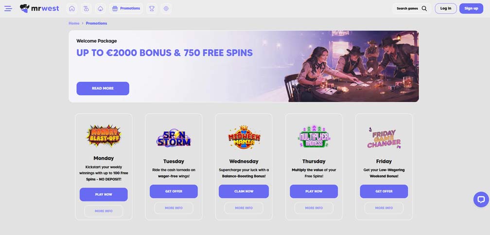 Mr West bonuses screenshot