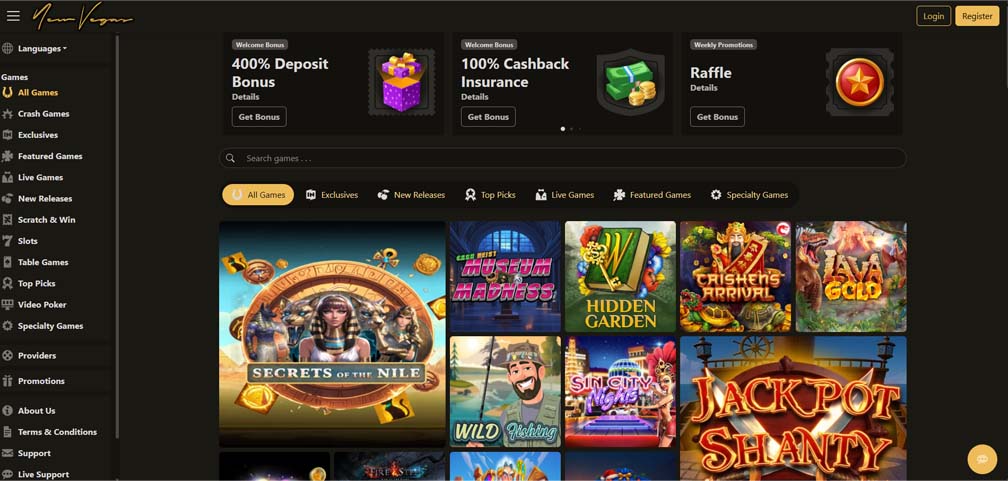 New Vegas casino games screenshot