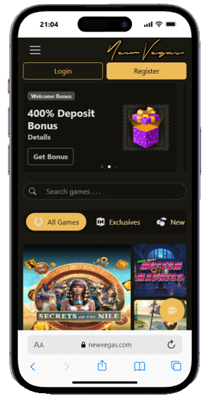 New Vegas casino mobile screenshot