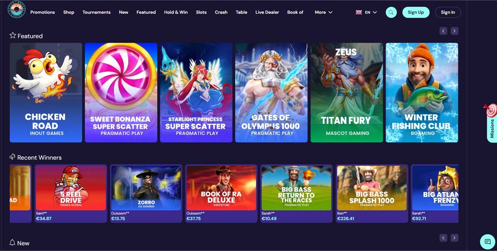 Ocean Breeze casino games screenshot