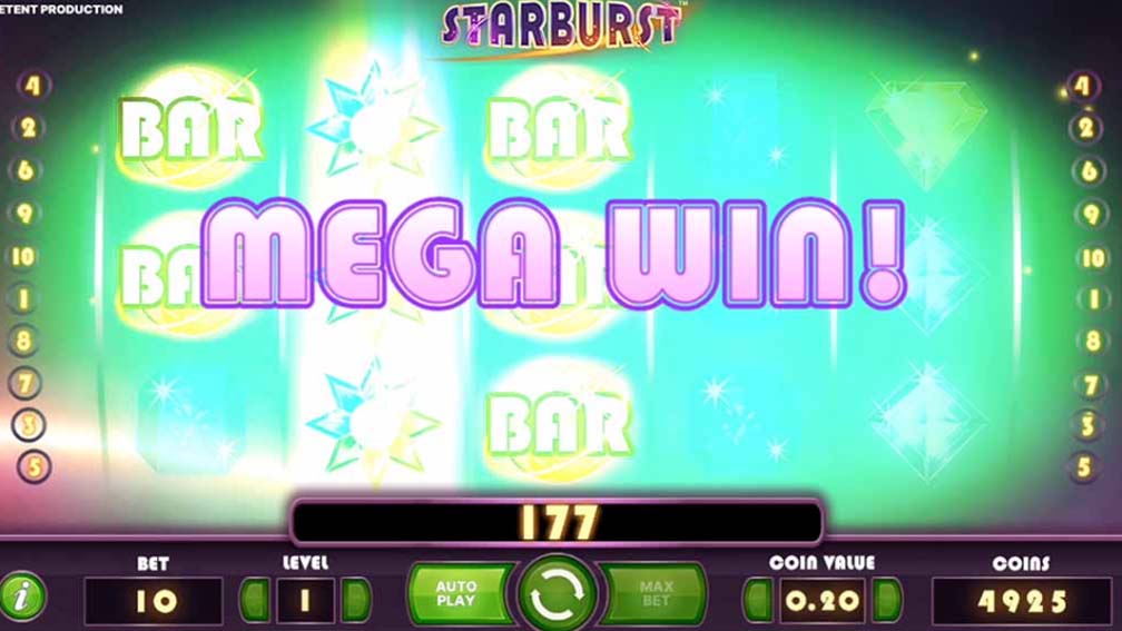 Starburst slot screenshot Mega Win