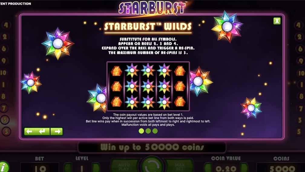 Starburst slot screenshot Wilds