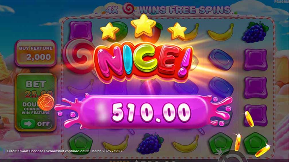 Sweet Bonanza slot screenshot win
