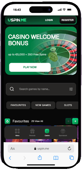 USpin Me Casino mobile screenshot