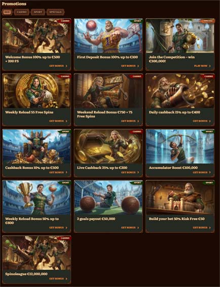 Wild Robin casino bonuses screenshot