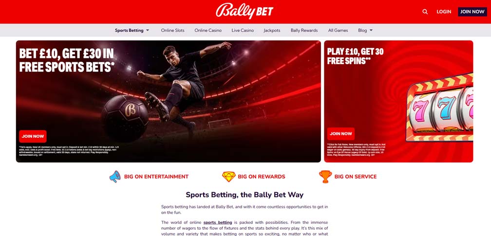 Bally casino sportsbook screenshot