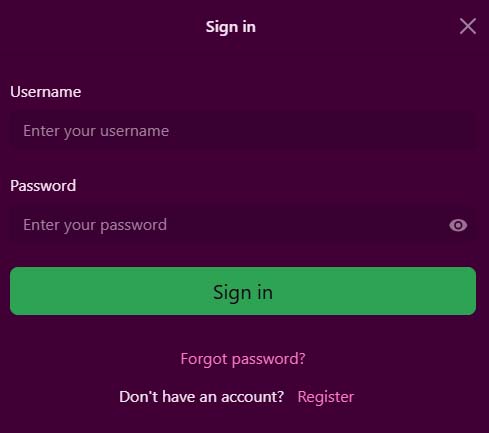 Candyland casino login screenshot