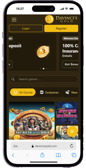 Davincis gold casino mobile screenshot