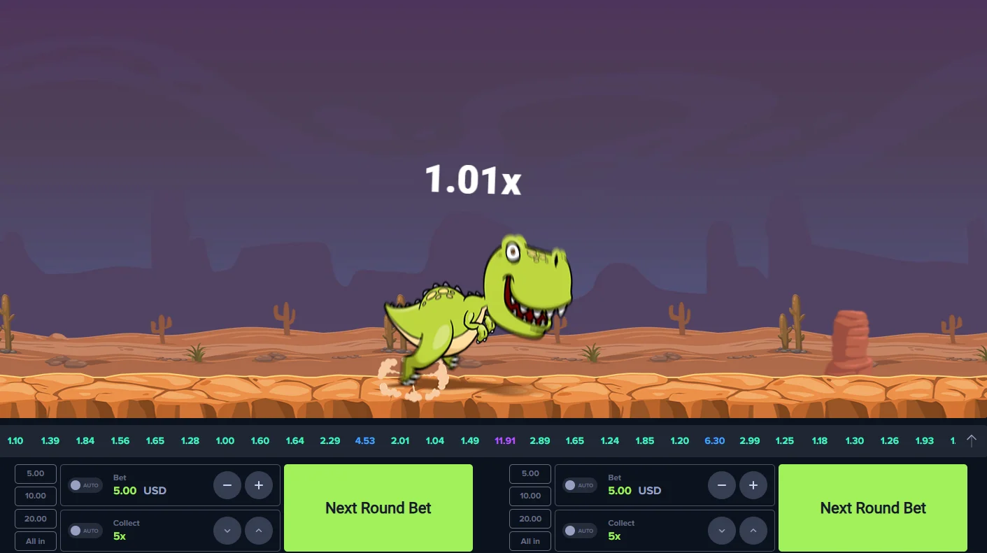 Dino MyStake Crash Game Screenshot