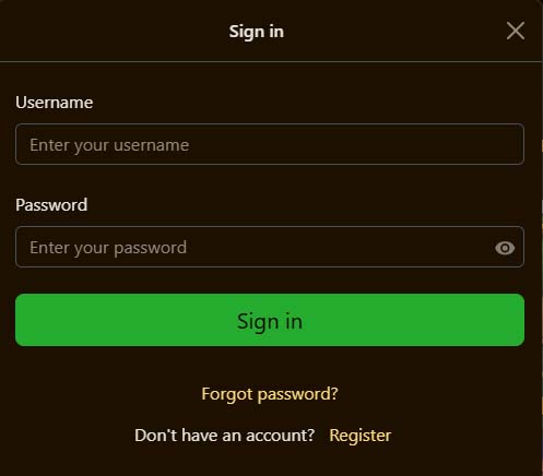 Golden Lady casino login screenshot