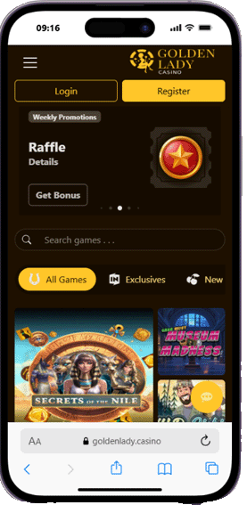 Golden Lady casino mobile screenshot