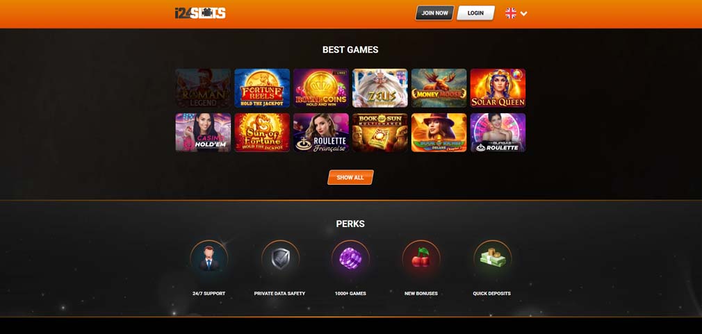 i24slots Casino games screenshot