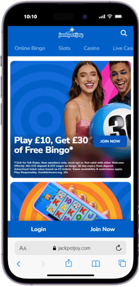 Jackpotjoy casino mobile screenshot