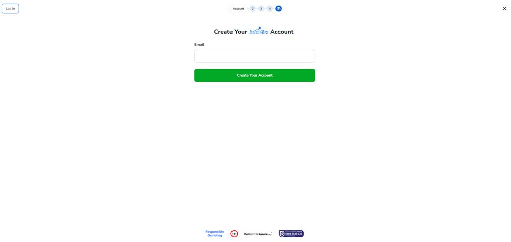 Jackpotjoy casino sigbup screenshot