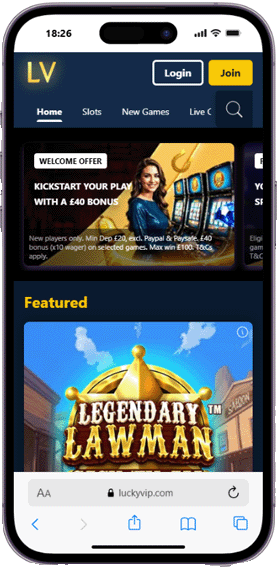 Lucky VIP casino mobile screenshot