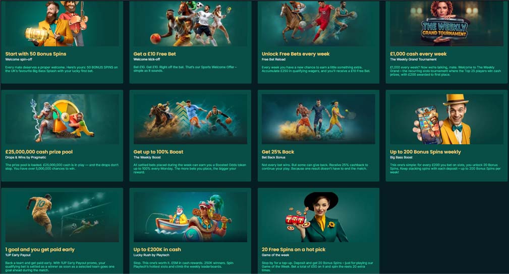 Luckymate casino bonuses screenshot