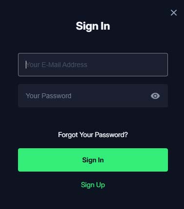 OnLuck casino login screenshot