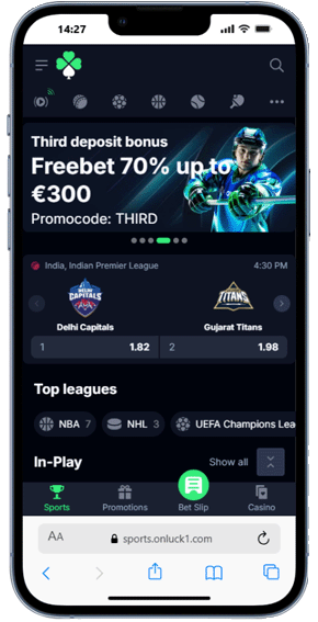 OnLuck casino mobile screenshot