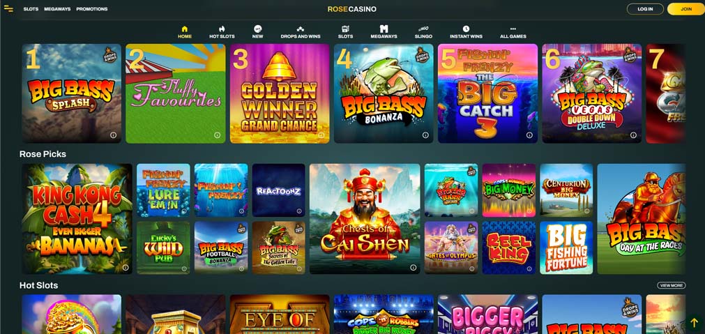 Rose casino games screenshot