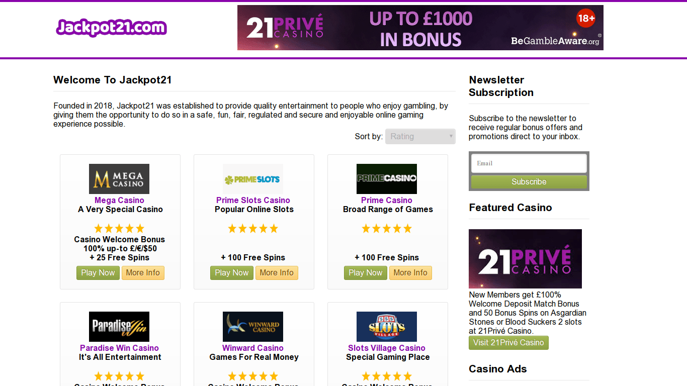 Jackpot21 Casino