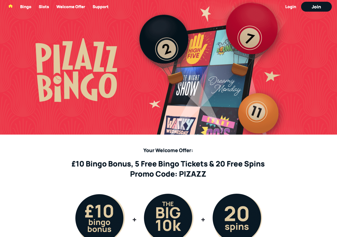 Pizazz Bingo Casino