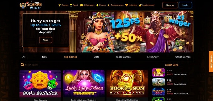 Scarab Wins Casino