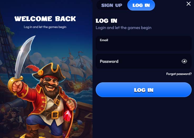 Smash casino login screenshot